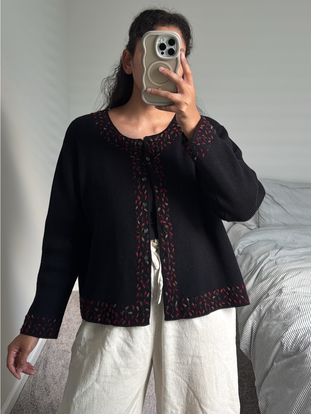 Vintage J.Jill embroidered cardigan
